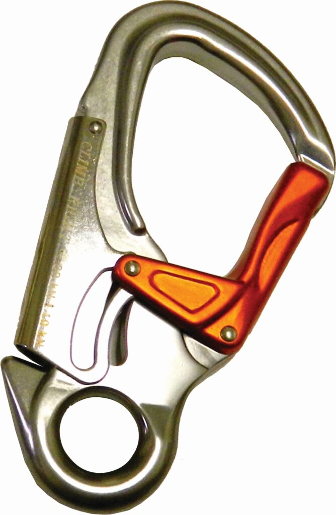 DOUBLE LOCKING ALUMINUM SNAP SILVER WITH ORANGE GATE
