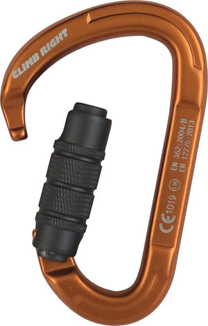 CLIMB RIGHT TRIPLE LOCKING ALUMINUN CARABINER