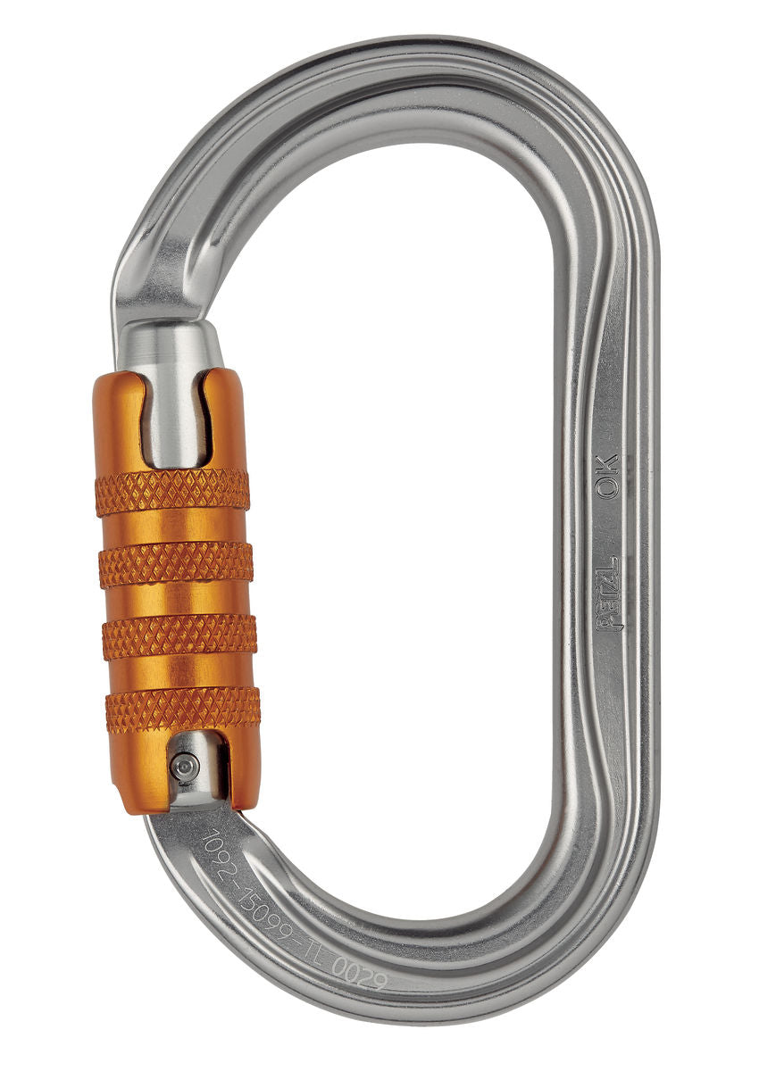 Petzl OK Oval Carabiner TRIACT-LOCK GRAY