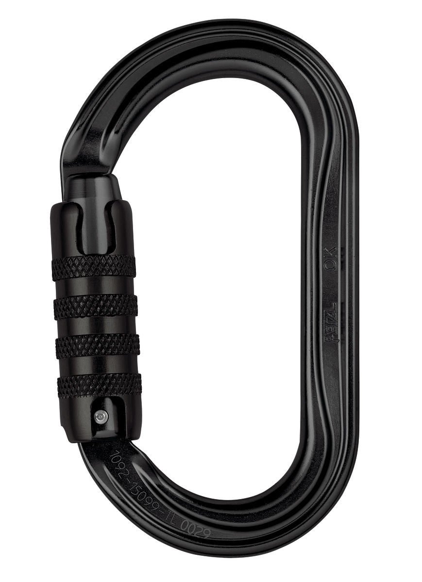 Petzl OK Oval Carabiner TRIACT-LOCK BLACK