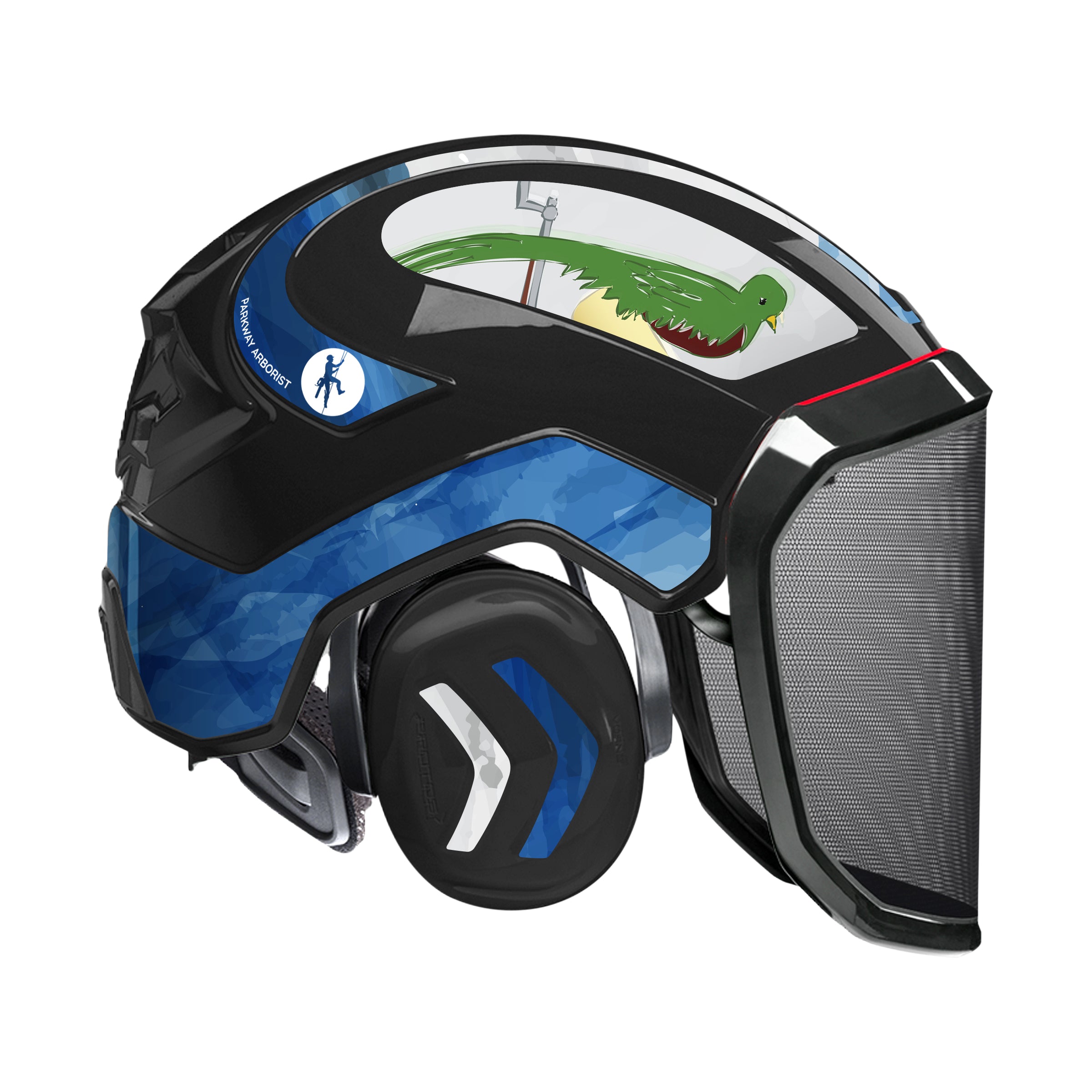 Protos SPECIAL EDITION Guatemalan Flag 2 Helmet w/ Aztec Calendar Mesh Face Shield