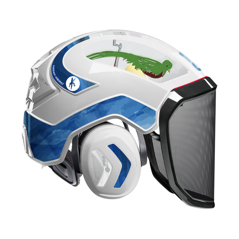 Protos SPECIAL EDITION Guatemalan Flag 2 Helmet w/ Aztec Calendar Mesh Face Shield