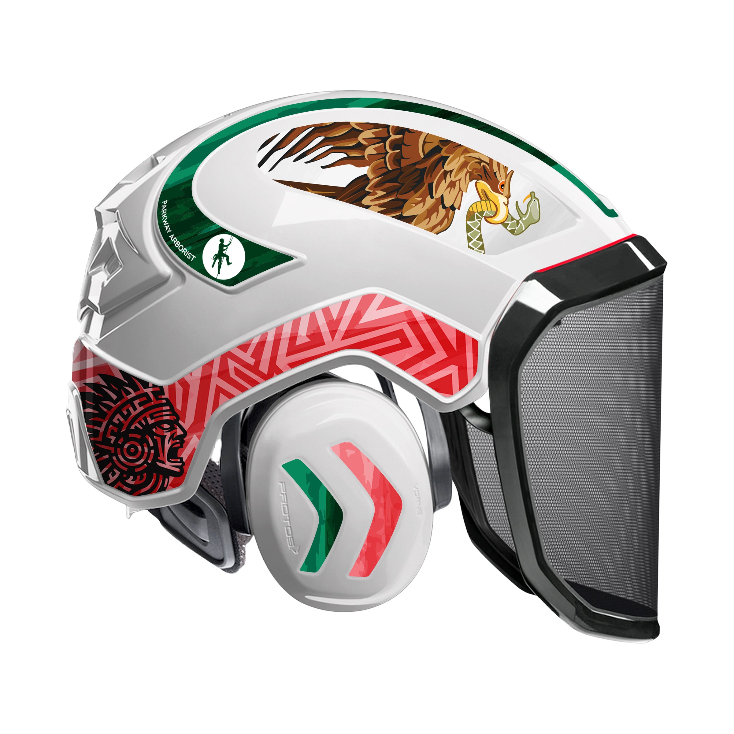 el paso motorcycle helmets Protos SPECIAL EDITION Mexican Flag 2 Helmet – Parkway Arborist & Landscape Supplies