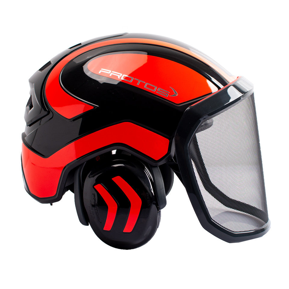Protos Arborist Helmet BLACK/RED