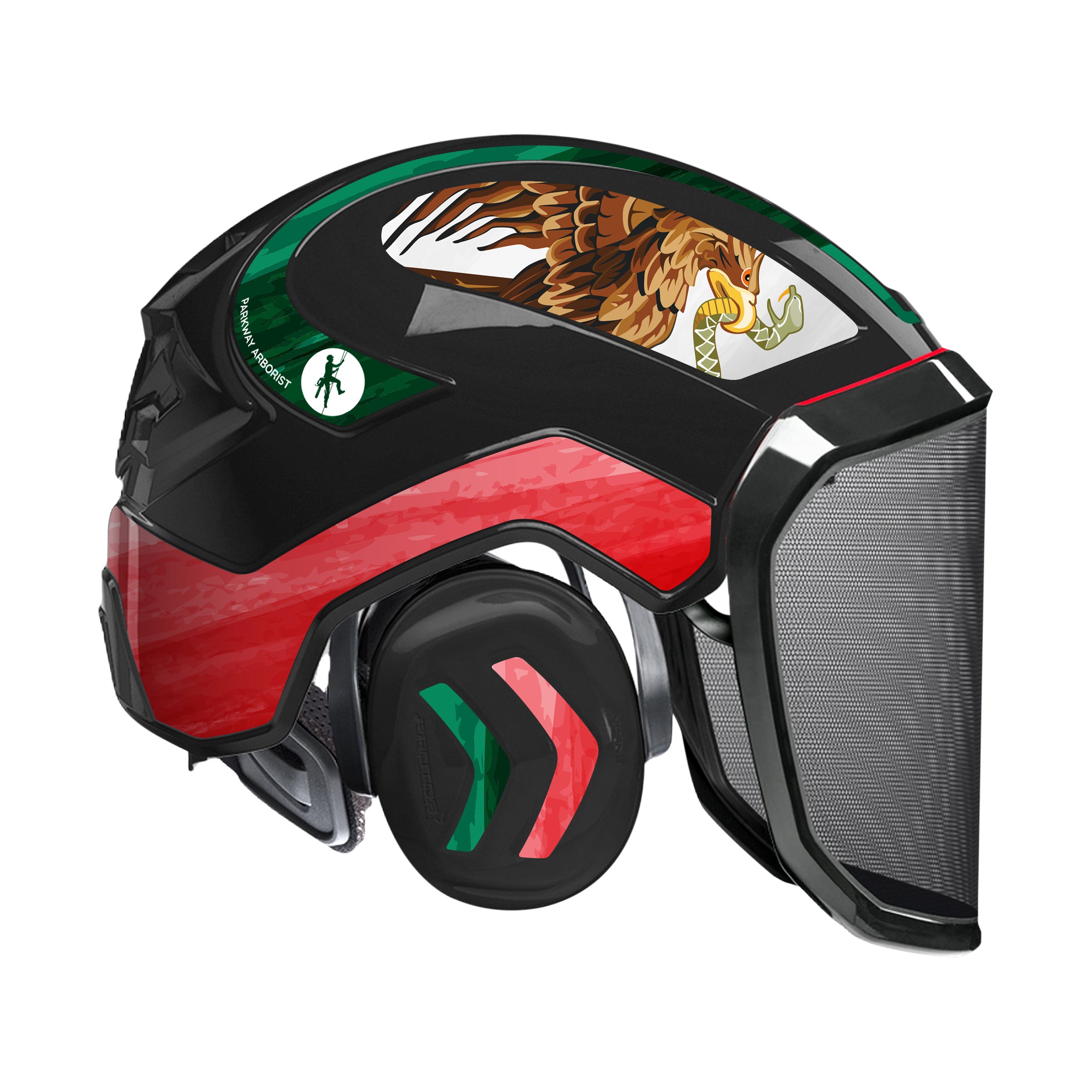 Protos SPECIAL EDITION Mexican Flag 2 Helmet w/ Aztec Calendar Mesh Face Shield