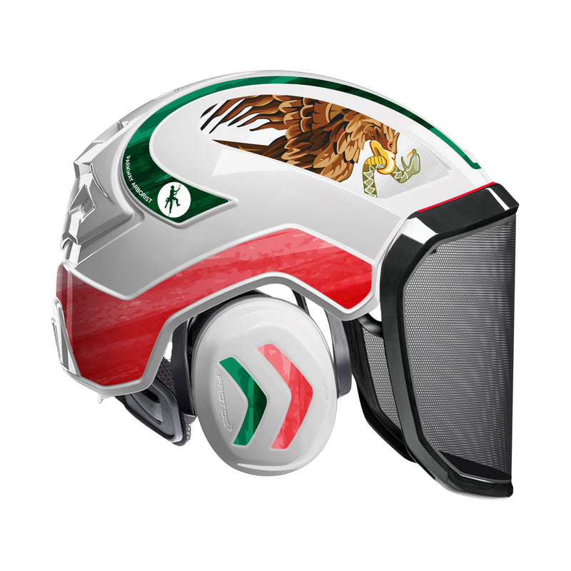 Protos SPECIAL EDITION Mexican Flag 2 Helmet w/ Aztec Calendar Mesh Face Shield
